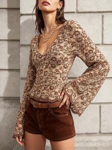 Women Tops - Brown - View 5