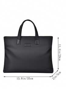 Men's Horizontal Business Briefcase, Meeting Document Bag, Handheld Briefcase, Customizable Printing - Multicolor - View 3
