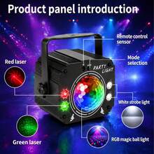 RGB Disco Magic Ball Light, Voice Controlled DJ Party Light, USB Powered Laser Projector Light, Multi-Mode Stage Lighting With Remote Control, Metal Shell, Suitable For Home Parties, Birthdays, Wedding Decorations, Halloween, Christmas - R11 - View 7