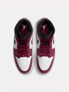 Men's AIR JORDAN 1 MID SE Sports Casual Shoes Mid-Top IQ5493-600 - Red and White - View 6