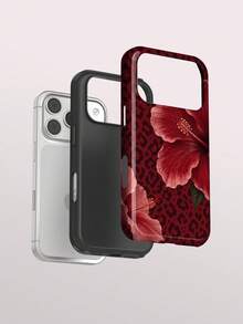 KOOLIFE 復古花卉美學手機殼，適用於 iPhone 18 Pro Max、17 Pro Max、16 Pro Max、15 Pro Max、14、13、12、11 - 芙蓉花 - 查看 4