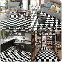 1 Roll Self-Adhesive Black And White Plaid Wallpaper 15.7 Inch X 39.3 ...