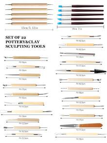 46/40/36/25 PCS Pottery Tool Set, Wooden Pottery Carving Tools, Suitable For Pottery Trimming, Pottery Decoration, Carving And Shaping, Etc. It Is Suitable For Use By Pottery Artists And Beginners. Pottery-Making Tools - Sets - View 3