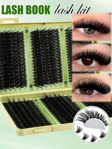 720/684/648 Kluster Bulu Mata Palsu D Curl Untai Tunggal Kemasan Kapasitas Besar, Cocok Untuk Pemula, Bulu Mata Tebal, Lembut, Campuran, Tersegmentasi untuk Riasan Mata Harian DIY, Bulu Mata Ekor Ikan Tebal Tahan Lama, Buku Bulu Mata - D - View 6
