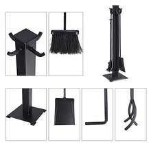 Lifezeal 5 Pieces Fireplace Tools Set Iron Fire Place Tool Set Stand Hearth Accessories - Black - View 4