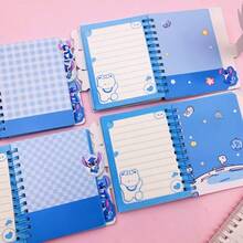 Set 4 Buku Catatan Kartun Stitch A7, Buku Catatan Spiral dengan Kunci Lucu, Cocok untuk Perlengkapan Sekolah dan Kantor, Hadiah Kembali ke Sekolah, Merchandise Disney, Wajib Dimiliki untuk Penggemar Star Baby - Buku pemisah jahitan - View 5