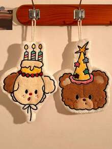 3pcs Bear Hand Towels, Cartoon Animal Shaped Plush Hand Towels, Cute Kitchen Coral Fleece Absorbent Towels With Hanging Loop, Home Kitchen Supplies - Multicolor - View 3