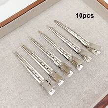 20PCS/10PCS Root Fixing Fluffy Hair Clips For Women, No Trace Bangs High Crown Styling Hair Clips, Makeup Positioning Alligator Hair Clips Hair Accessories (Suitable For Personal Makeup Styling, Hair Salon, Photo Studio) - Silver - View 22