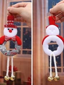 1pc New Christmas Tree Hanging Ornament, Hollow Long-Legged Old Man Snowman, Cartoon Reindeer Bell Pendant Accessory - Multi-color - View 5