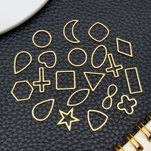 20pcs Stainless Steel Geometric Open Frame Pendants Triangle Heart Star Moon Shape Pendants Hollow Charms For DIY Earring Necklace Jewelry Making - Multicolor - View 3
