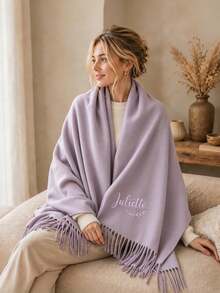 Personalized Scarf, Customized Name Women's Scarf, Large Winter Scarf, Personalized Shawl, Gift For Her Mom - Multicolor - View 2