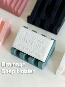 1/2pcs Piano Shaped Soap Holder With Toothbrush Rack, Bathroom Slanted Drainage Rack, Soap Storage Box, Soap Drainage Rack, Simple And Practical Storage Solution For Bathroom Shower And Sink Daily Use - Multicolor - View 6