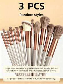 [Champagne Gold]30/9/7/3 Pcs Makeup Brush Set, Premium Synthetic Hair Eyeshadow Blending Brush Set, Cosmetic Tools - Coffee Brown - View 10