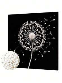 Handmade Pearl Painting Set, Pearl Dandelion Pattern Design, Full Set Of Hand Tools, Wall Decoration, Holiday Gifts. - A - View 7