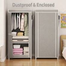 1pc Easy Assembly Fabric Wardrobe, Minimalist Clothing Storage Cabinet, Bedroom Rental Home Clothes Organizer - View 2