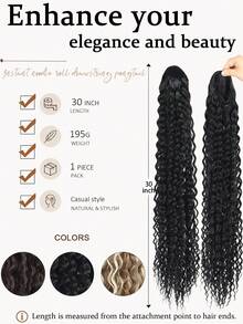 30-Inch Long Wavy Drawstring Ponytail-A Stylish Hair Accessory For Autumn And Winter; Easy To Wear And Suitable For Daily Use Or Parties. - Multicolor - View 4