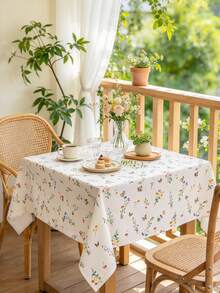 MineLain 1pc Fresh Colorful Ditsy Floral Butterfly Tablecloth, Rectangular Table Runner, Washable, Coffee Table, Bedside Cabinet, Sideboard, Cabinet, Small Table Cover, Desktop Decoration, Daily Home Decor, Suitable For Home Kitchen, Dining Room, Living Room, Bedroom, Party, Dinner, Date, Holiday Decoration, All Seasons, Outdoor Use - Multicolor - View 2