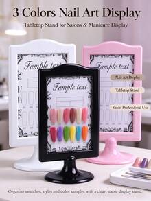 Desktop Nail Tip Display Stand, Reusable Sample Display Frame With Base, False Nail Art Chart Board For Nail Salon Manicure Gel Polish Showing, 3 Colors Optional Nail Tool - Multicolor - View 2