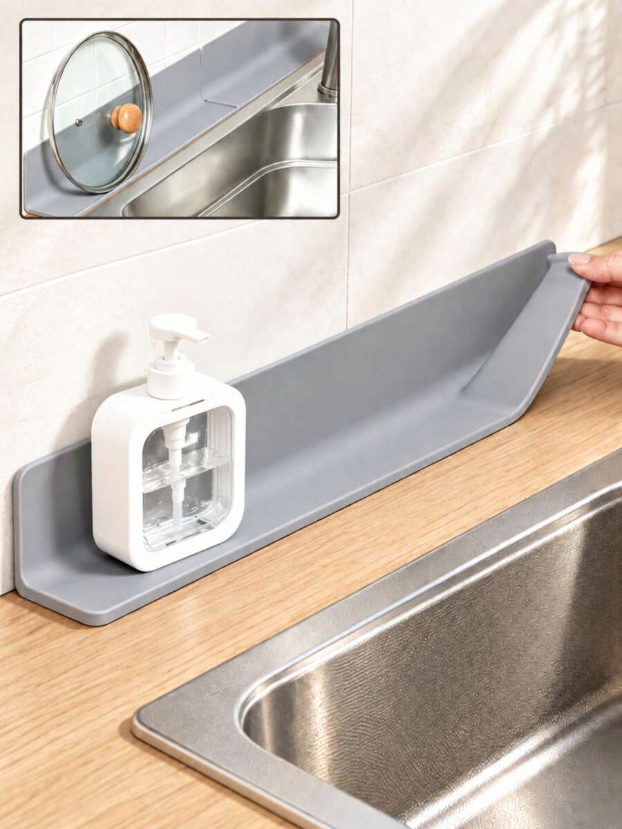 2/1pc Silicone Kitchen Sink Splash Guard Mat, Thickened Anti-Slip ...