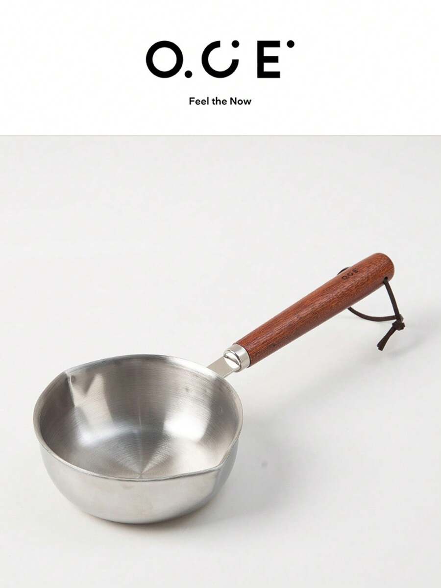 OCE Mini 304 Stainless Steel Sauce Pan, 125ml Small Milk Pot With Wooden Handle, Dual Pour Spout, Multi-Purpose Butter Melting Pot For Stovetop & Induction Cooker, Kitchen Small Cooking Pot - View 1