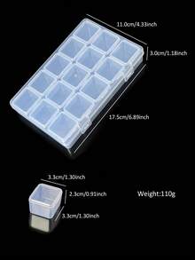 1/10/16/31 Compartment Large Capacity Nail Art Rhinestone Storage Box, Detachable Multi-Grid Visible Jewelry Organizer, Nail Art Container Suitable For Daily Nail Art And Collection - Clear - View 7