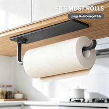 No-Drill Wall-Mounted Kitchen Paper Towel Holder, Multi-Function Toilet Paper Rack For Bathroom - Paper Holder - View 3