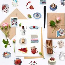 50Pcs Watercolor Aesthetics Scrapbook Stickers Pack Funny Winter Snowman Stickers Christmas Stickers Vinly Waterproof Stickers For Water Bottle,Computer,Laptop,Phone,Luggage,Notebook,Fridge - Multicolor - View 3