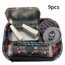 BROS 9pcs/Set Smoking Accessories Kit, Rolling Tray, Metal Storage Box, Storage Tube, Extra Large Ultra Thin 110mm Rolling Papers (Smooth Burning), Filters, Rolling Machine, Grinder, Easy To Use, Home Tool, Christmas Gift, Holiday Gift - View 12