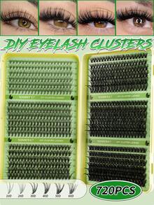 720/684/648 Kluster Bulu Mata Palsu D Curl Untai Tunggal Kemasan Kapasitas Besar, Cocok Untuk Pemula, Bulu Mata Tebal, Lembut, Campuran, Tersegmentasi untuk Riasan Mata Harian DIY, Bulu Mata Ekor Ikan Tebal Tahan Lama, Buku Bulu Mata - D - View 13