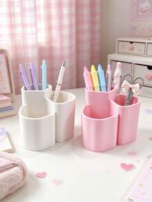 Nordic Minimalist Multi-Compartment Bathroom Storage Bucket, Toothpaste And Toothbrush Holder, Makeup Brush Organizer, Desktop/Countertop Decor, Suitable For Bedroom, Bathroom, Desktop Storage, Home Decor, Storage, Graduation Season, Back To School Season - Multicolor - View 11