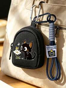 Small Wallet With A Drawstring And Cute Kitten Pattern, Lipstick Bag, Coin Purse, Zipper Credit Card Wallet, Fashionable High-End Wallet, Key Protection Storage Bag, Small Tool Bag, Women's Fashionable Card Bag, Travel And Daily Use, - Multicolor - View 5