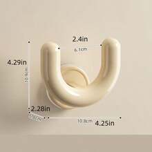 1pc Wall Mounted Shoe Rack With Suction Cup, U-Shaped Hooks For Slippers Storage, White Suitable For Daily Item Storage, Can Hang Slippers, Hair Ties, Towels And More. - Black - View 5