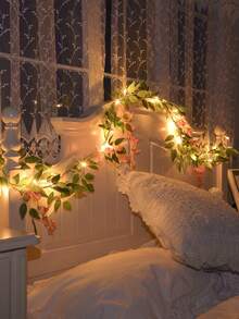 1 buah Lampu Hias Wisteria 20 LED 2M untuk Dekorasi Dalam Ruangan, Tata Letak Ruangan, Lampu Ambient, Pesta Ulang Tahun, Pernikahan, Hadiah Liburan, Lampu Hias Kecil - Kuning - View 1