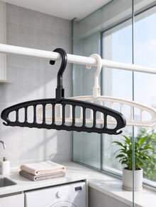 11-Hole Space-Saving Clothes Hanger, Multi-Functional Foldable Rotating Hanger With 360° Swivel Hook, Anti-Slip Plastic Clothing Storage Rack, Suitable For Shirts, Pants And Dresses, Ideal For Home, Bedroom, Apartment And Dorm Storage - Multicolor - View 2