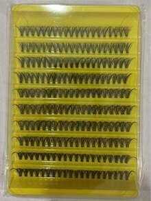320 Clusters 10 Rows Individual Eyelash Extensions 60D 80D 100D Cluster 8-16MM Fluffy D Curl Eyelash Extension Eyelash Clusters DIY At Home - D - View 9