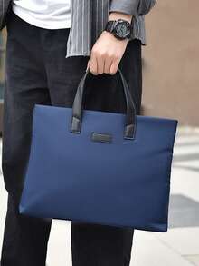 Men's Horizontal Business Briefcase, Meeting Document Bag, Handheld Briefcase, Customizable Printing - Multicolor - View 7