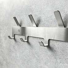 316 Stainless Steel Metal Wall-Mounted Coat Rack - Multi-Functional Bath Towel, Coat And Bag Hooks And Bathroom Towel Rack, Sturdy High-Weight Bearing Hooks, Suitable For Entryway, Bathroom, Kitchen And Other Practical Storage Racks, Applicable To Entryway, Bedroom, Bathroom, Kitchen, Used For Hanging Towels, Coats, Hats And Bags Storage And Organization Rack - Multicolor - View 5