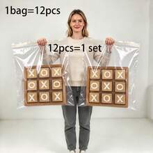 1 Set Classic Wooden Tic Tac Toe Game Set, XO Tic Tac Toe Board Game, Interactive Tabletop Game, Suitable For Family Game Night, Coffee Table, Home Decor, Office Desk Accessory, Travel Game, Indoor Game And Party - Multicolor - View 12
