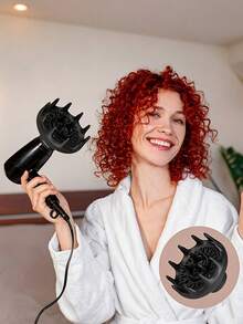 Aksesori Pengering Rambut Universal – Aksesori Diffuser Bulat, Penambah Volume untuk Rambut Keriting, Bergelombang, dan Alami – Alat Penata Rambut Cepat Kering dan Anti-Kusut – Cocok untuk Wanita, Salon, Rumah, dan Perjalanan - MultiWarna - View 2