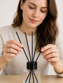 Black Glass Aromatherapy Bottle Set - Includes Lid, Stopper, Funnel And Diffuser Sticks. Suitable For Daily Home Use In Living Room Or Bathroom; Practical Gift For Women, Perfect For Halloween Or Christmas. - Multicolor - View 8