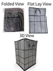Thickened Black Mesh Storage Bag, Transparent Large Foldable Clothing And Bedding Storage Bag, Dorm Essentials, Suitable For Blankets, Bedding, Wardrobe, Underbed And Dorm Storage, Ideal For Moving, Laundry And Space-Saving Room Organization, Christmas Gift/Christmas Wreath/Christmas Ball Storage - Grey - View 7