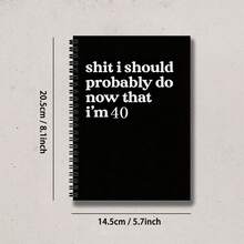 1pc A5 Spiral Notebook, Funny 40th Birthday Quote Hardcover Journal, Coil Bound Aesthetic Notebook, Office Stationery, 40th Birthday Gift Notebook For Men And Women - A5 lined - View 3