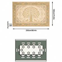 1PC Beige & Brown Vintage Tree Of Life & Deer Pattern French Country Style Faux Cashmere Rectangular Area Rug, Exquisite Bird & Botanical Vine Print Details, Machine Washable, Suitable For Living Room, Bedroom Home Decor, All Season Use, Aesthetic Home Decoration - Multicolor - View 14