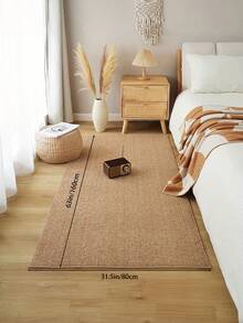 1pc Faux Jute Absorbent Kitchen Rug, Dining Room, Living Room, Bedroom, Room Holiday Decor, Pet-Friendly Indoor/Outdoor, Cat Scratch Pad, Office, Lobby, Non-Slip Doormat, Bathroom Rug, Hallway, Study Gaming Area Rug. - Camel - View 18