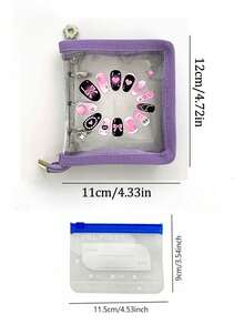 Nail Art Storage Bag, Mini 3-Ring Zipper Binder, Nail Tool Organizer (Nail Pusher, Mini Nail File), Shiny PVC Photo Card Holder, Portable Card Collection Album, Also Functions As Cash Budget Envelope, Lightweight And Space-Saving For Nail Art Display And Card Organization, Designed For Collectors And Nail Professionals, Perfect For Back To School And Holiday Gifts, Thoughtful Gift For Yourself Or Friends, Provides A Tidy Home For Nail Art Samples And Collection Cards - Multicolor - View 11