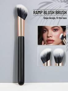 SEPROFE 1pc Finger Tip Blush Brush, Ultra Fine Fiber Face Makeup Brush, Soft For Light And Delicate Makeup, Multi Purpose Contour Brush, Shadow Makeup Brush With Premium Texture Handle, Daily Facial Makeup Tools - Black - View 2