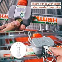 5/10pcs Stainless Steel Shopping Cart Keychain Set, Custom Supermarket Anti-Loss Tags, Personalized Shopping Cart Tokens With Key Rings, Shopping Cart Logo Pattern, Classic Fashion Easy Style, Unisex, Daily Wear, Grocery Shopping Accessories - Thickened Upgraded Version - View 5
