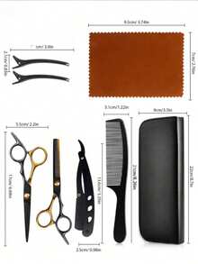 Professional Hairdressing Scissor Set, Hair Clipper Set, Scraper-Style Hair Comb, Hair Clip Storage Bag, Suitable For Hair Salons And Home Use, Multiple Colors Available, Back To School Season, Travel And Vacation Essential, - Multicolor - View 3