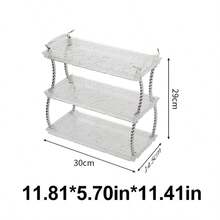 1pc 3-Tier Clear Water Ripple Storage Rack, Light Luxury Acrylic Desktop Organizer With Twist Metal Support, Multi-Layer Shelf For Bathroom Kitchen Bedroom Countertop Storage - View 8