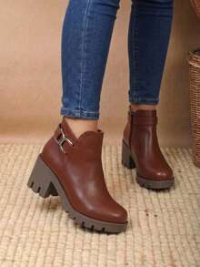 Women Ankle Boots & Booties - Brown - View 1